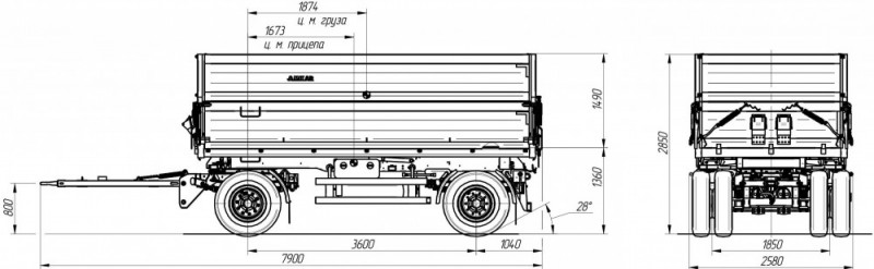 Прицеп самосвальный AMKAR-8595-11